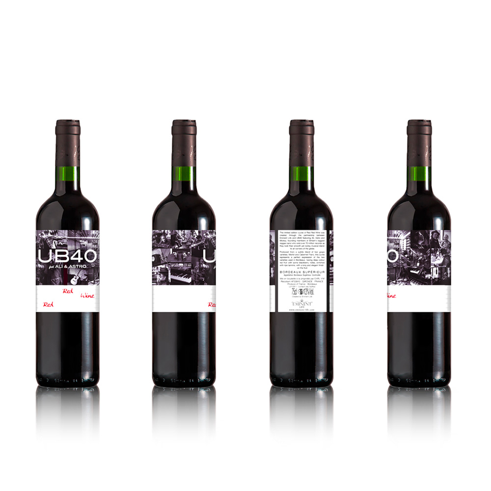 UB40 RED WINE 2016 BORDEAUX 75CL