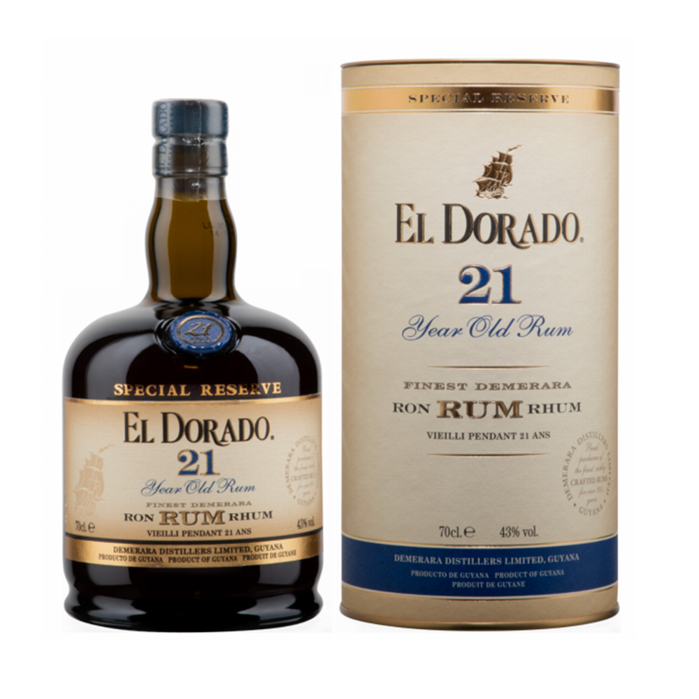 Rum El Dorado 21 Jahre 70 cl 43°.